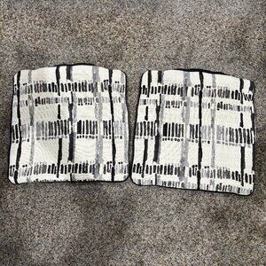 Two Large Square Pillow Covers Gray Pattern